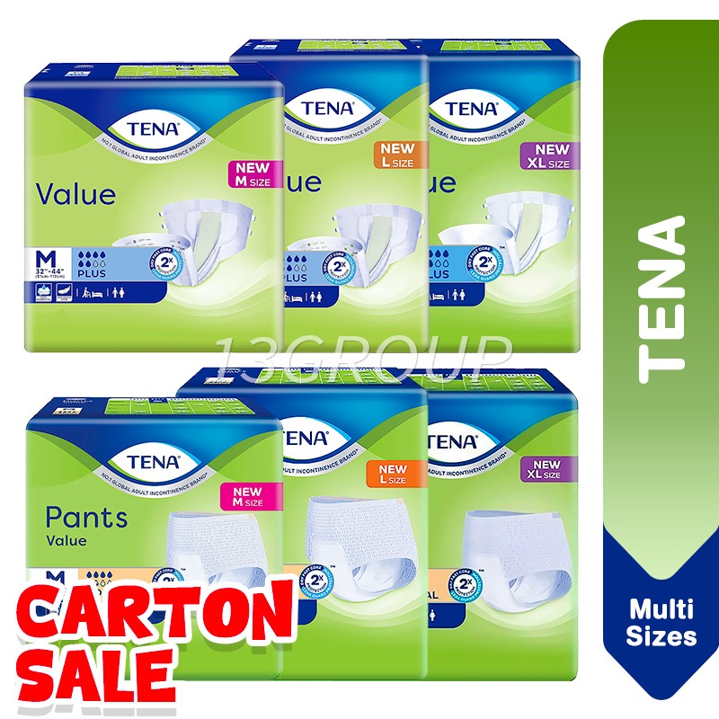 Tena Value Adult Diapers Tape Incontinence Carton Sale 8s 10s Shopee Singapore