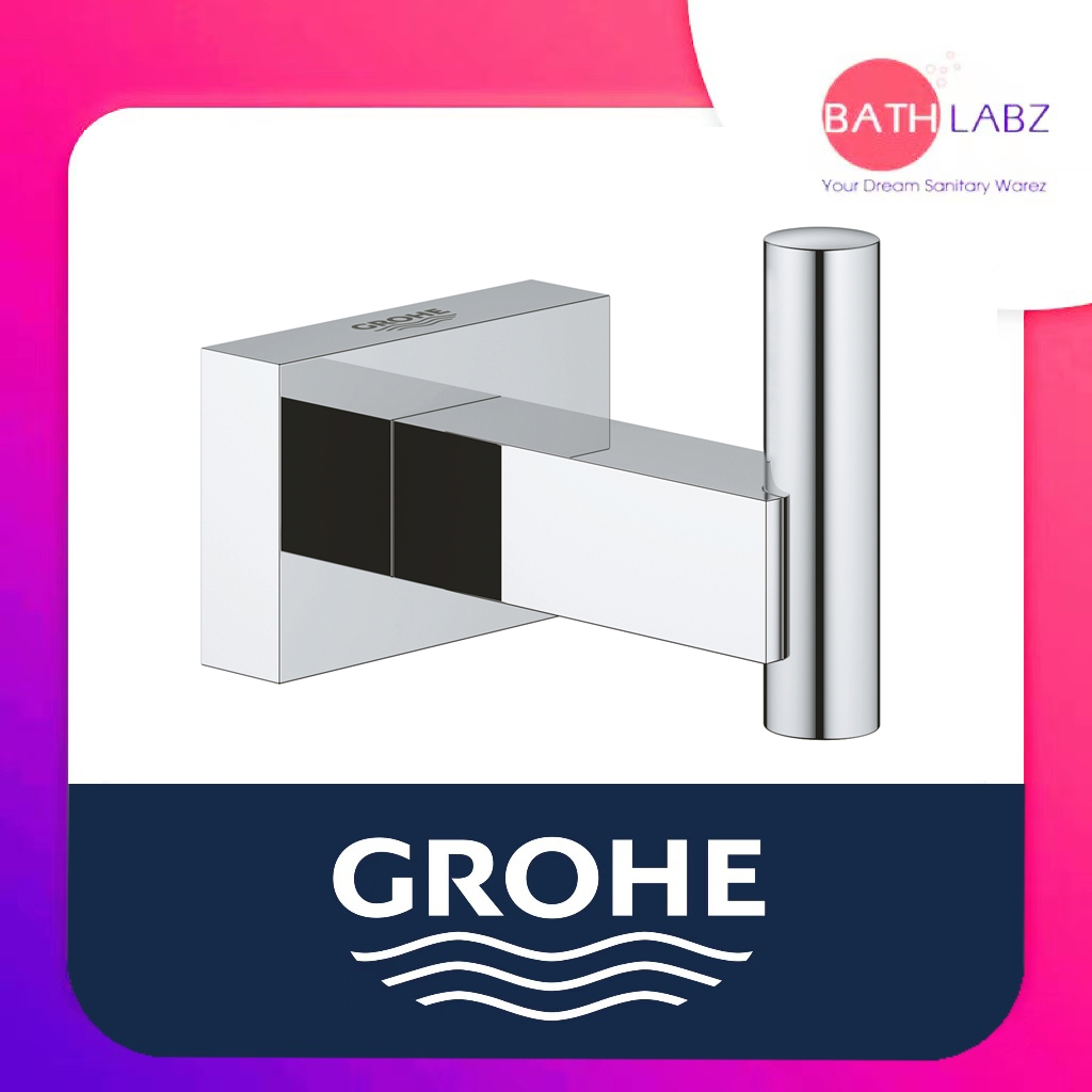 GROHE 40511001 ESSENTIALS CUBE ROBE HOOK | Shopee Singapore
