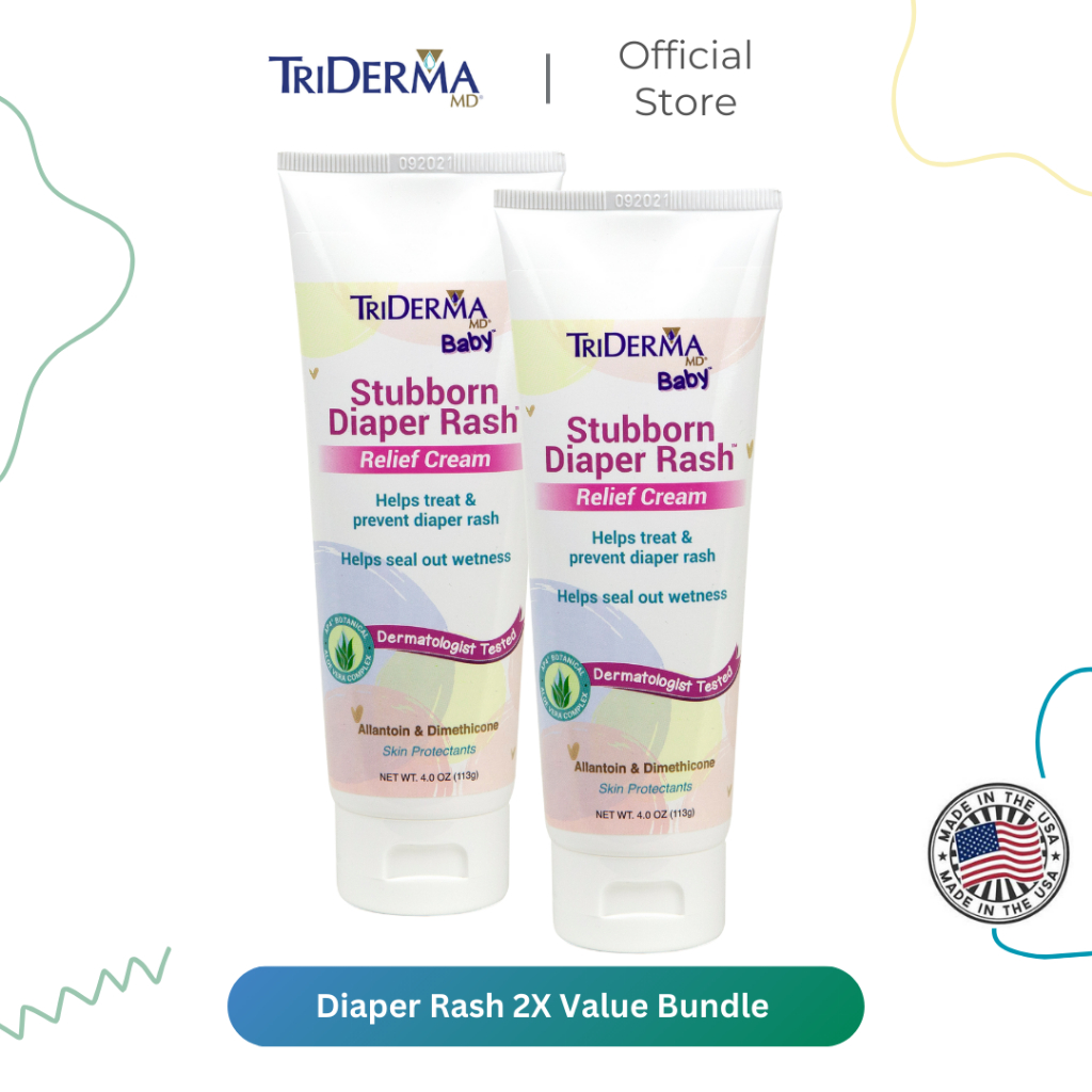 TriDerma Stubborn Diaper Rash Relief Cream Value Bundle (2 x 113g ...