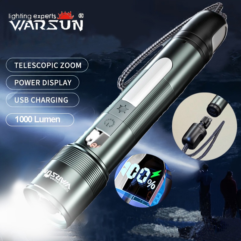 Warsun NB01 LED Torchlight High Lumen Rechargeable Zoom Flashlight ...