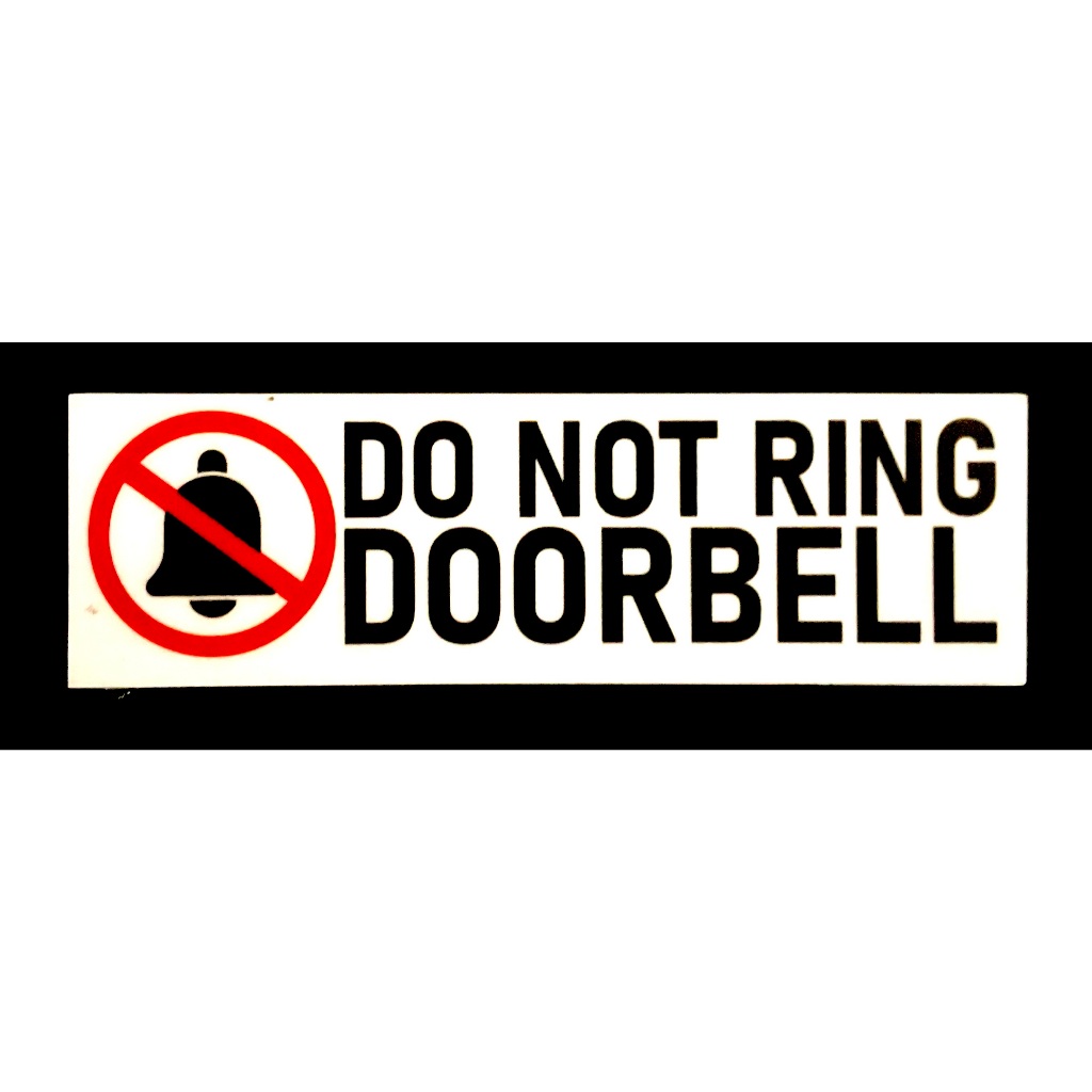 DO NOT RING DOORBELL SIGN/SIGNAGE | 100mm x 30mm | DOOR SIGN ...