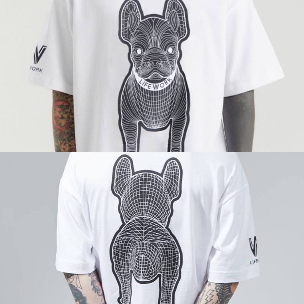 Authentic LifeWork Korea Radok BullDog Big Logo Short Sleeve T Shirt Designs 1 4 Shopee Singapore