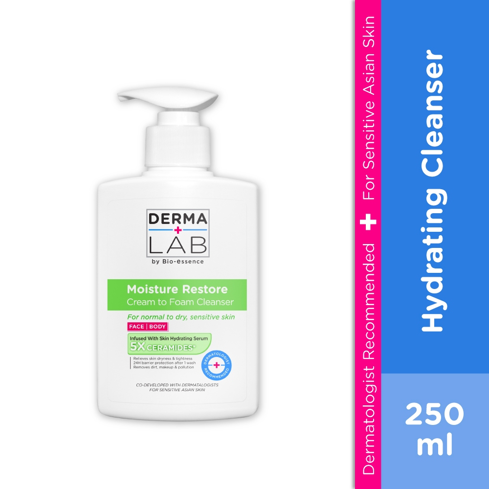 DERMA LAB Moisture Restore Cream To Foam Cleanser 250ml / 500ml ...
