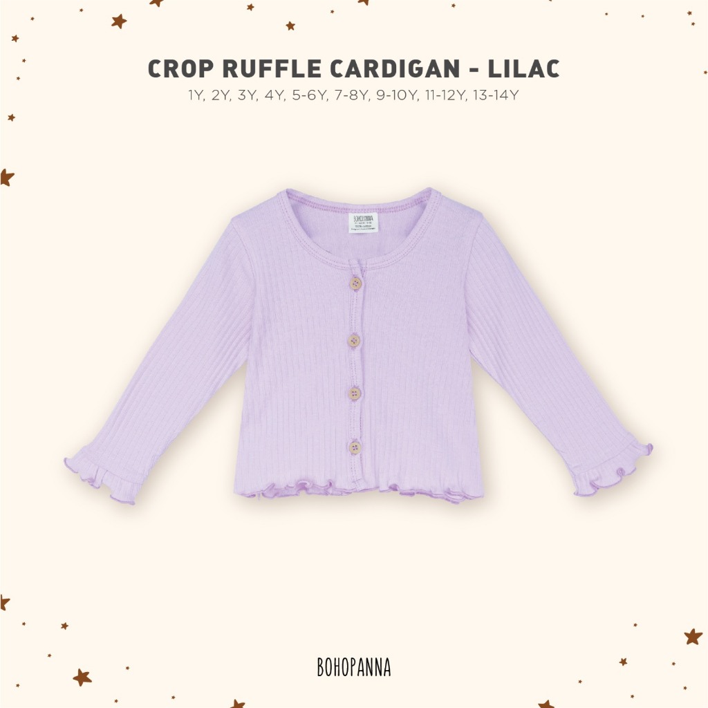 SG STOCK] BOHOPANNA/ BOHO BABY Cardigan Crop Ruffle (1Y 2Y 3Y 4Y