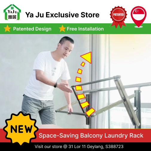 Balcony Laundry Rack (Railings/Glass) Hidden Pull-Up Drying Rack ...