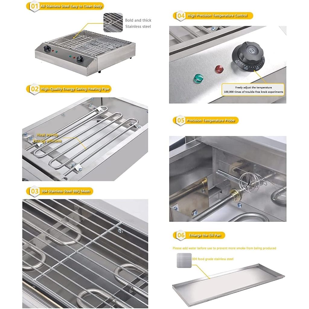 Commercial Electric Satay Otah Griller BBQ Electric Table Top Griddle ...