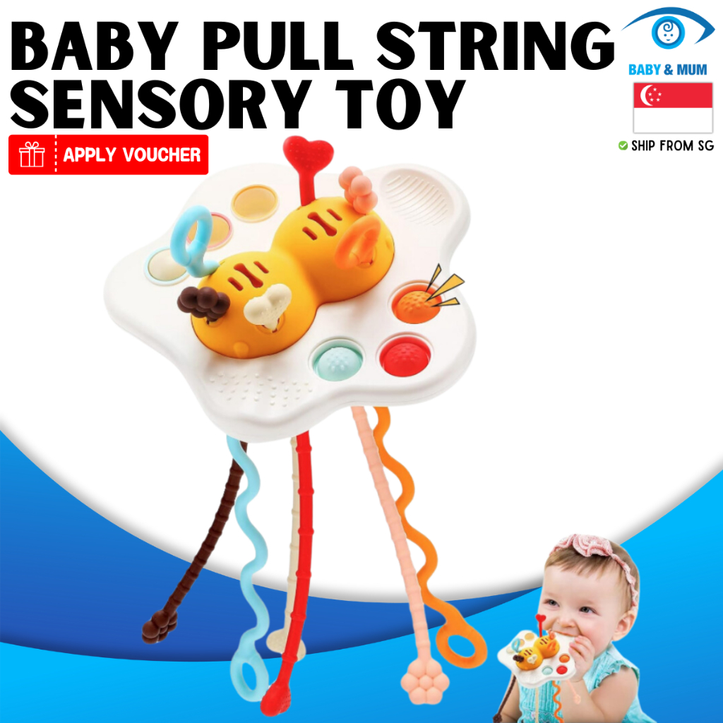 Toy Baby Montessori Pull String Sensory | Baby Teething Travel Fine ...