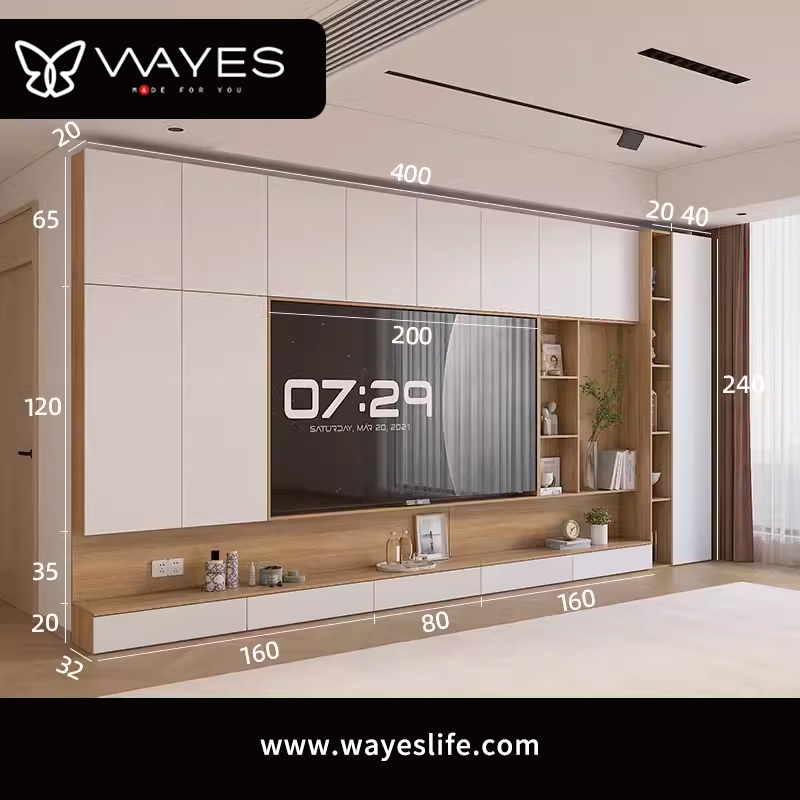 Customized Build-in TV Console full height Cabinet With Drawers and ...