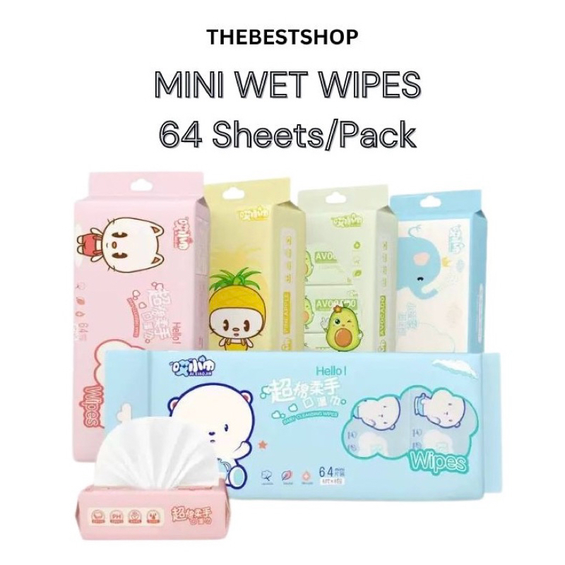 [🇸🇬$1 only] 8 Packs Mini Wet Wipes / Flushable Wet Tissue / Purified ...