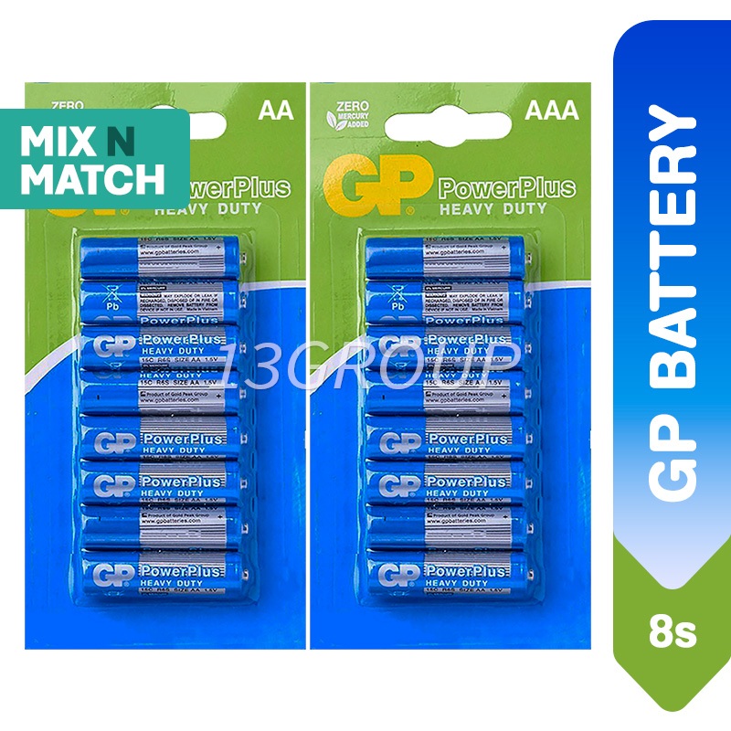 GP Battery AA / AAA PowerPlus Heavy Duty, 8s (m) | Shopee Singapore