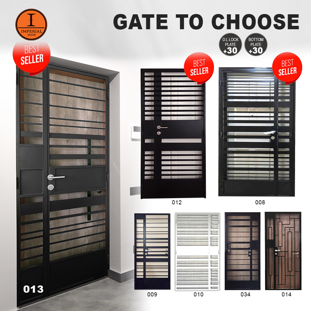 [PACKAGE] Solid Laminated Main Door and Mild Steel Gate For HDB ...