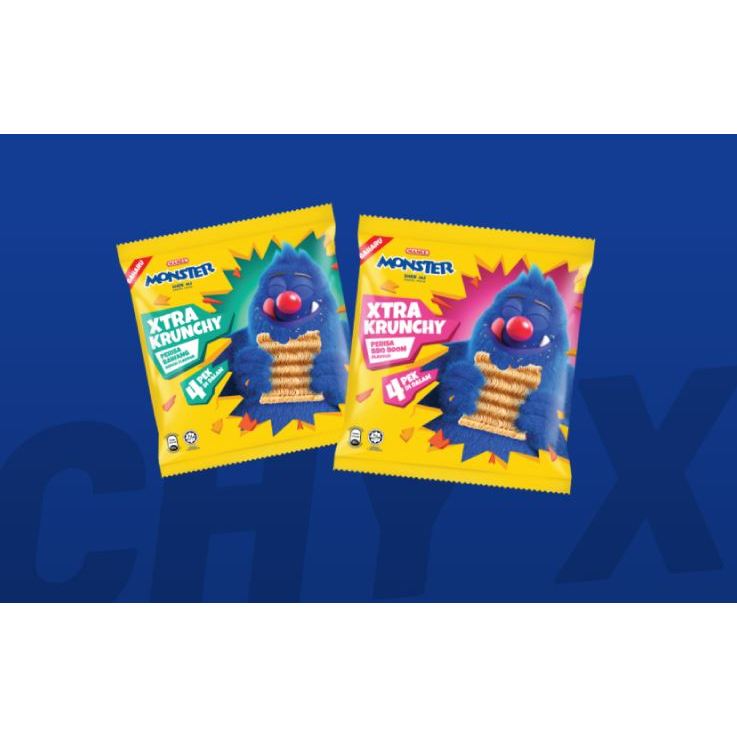 MAMEE MONSTER SPICY SNACK FAMILY PACK NOODLES 8 X 25G X 4 PACKS
