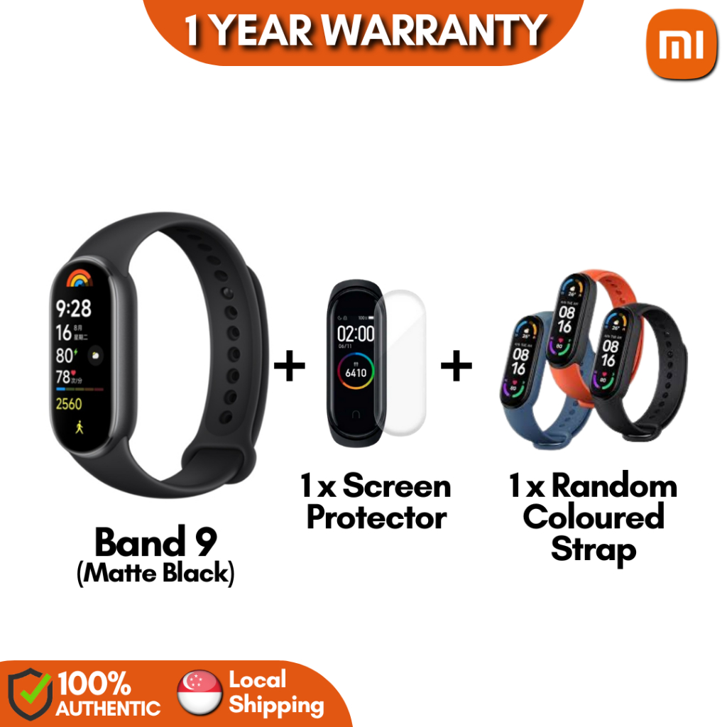 XIAOMI Mi Band 9 Smart Wristband 1.62 AMOLED 21 Days Battery 50m Water Resistant Shopee Singapore