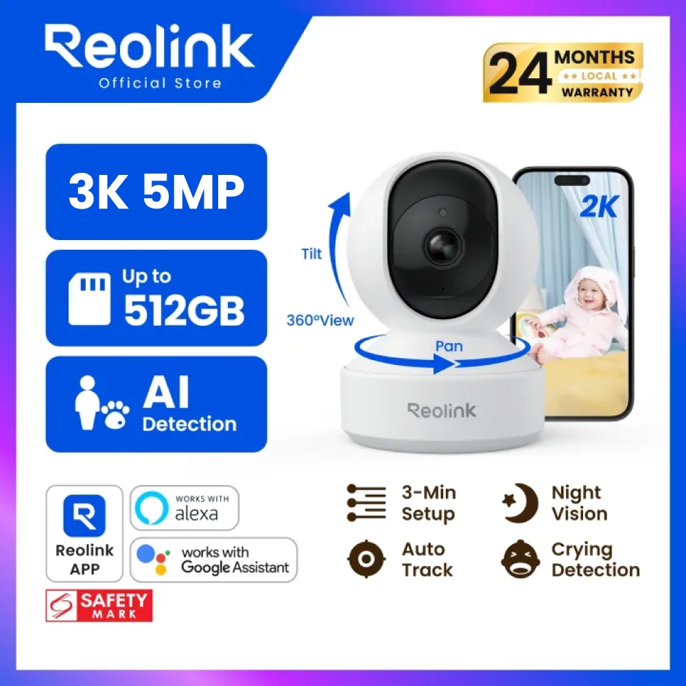 Reolink E1 Pro: 2K 5MP AI Indoor WiFi 360° View Auto-Track PTZ