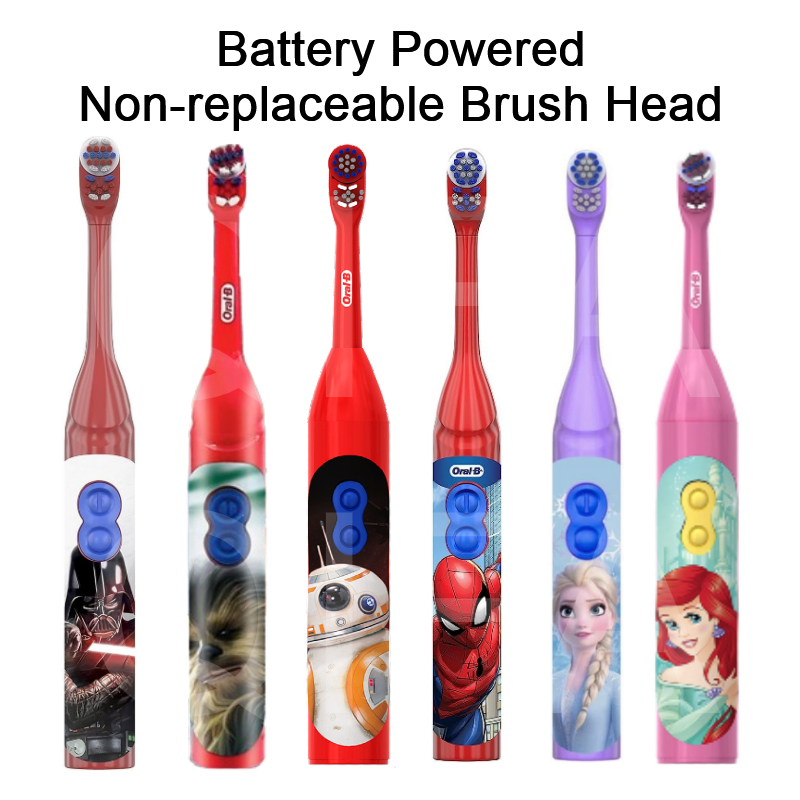 Oral B Kids Electric Toothbrush Battery Powered Soft Spiderman Star ...