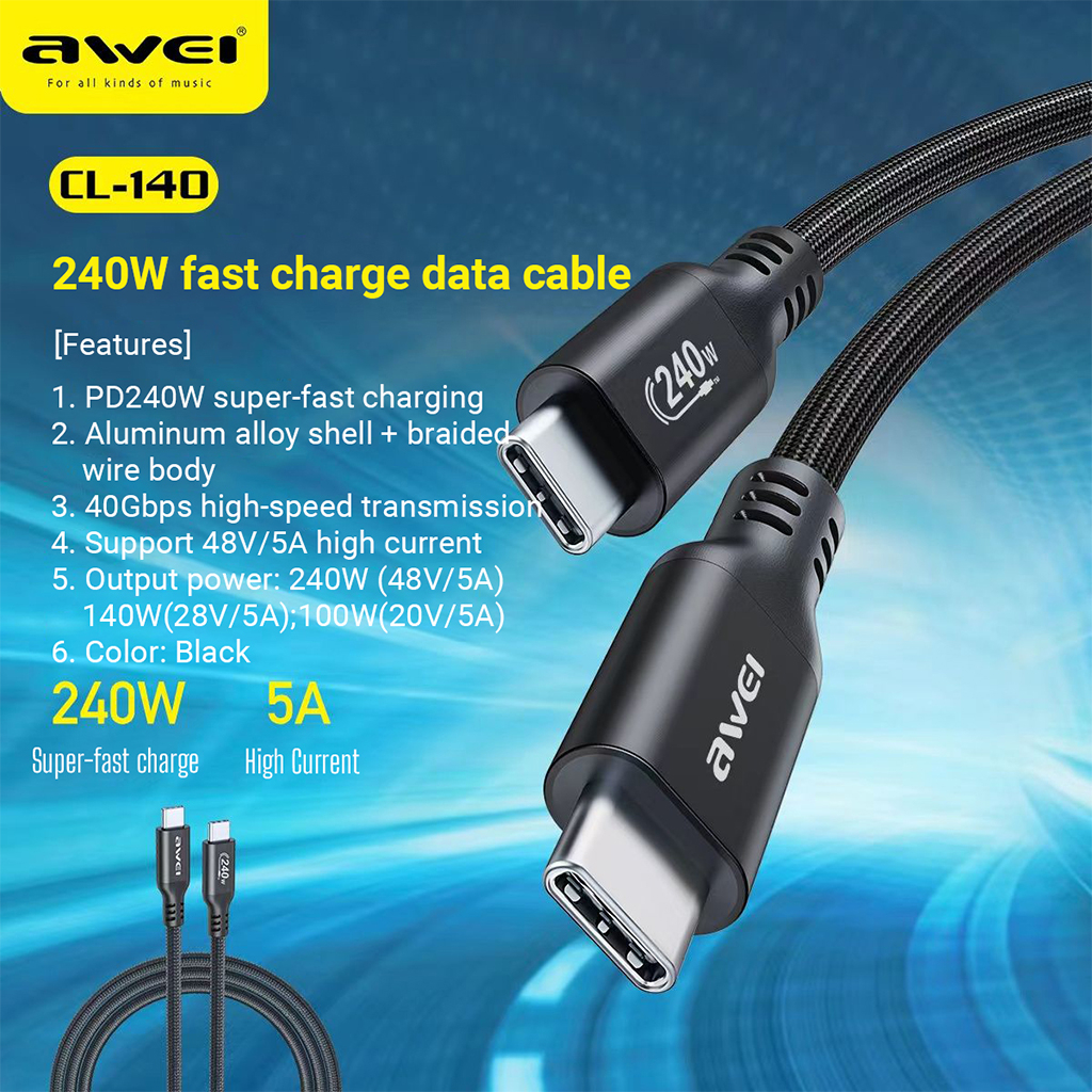 HOCO PD240W C to C PD Super Fast Charging Data Cable Fast Charge Quick ...