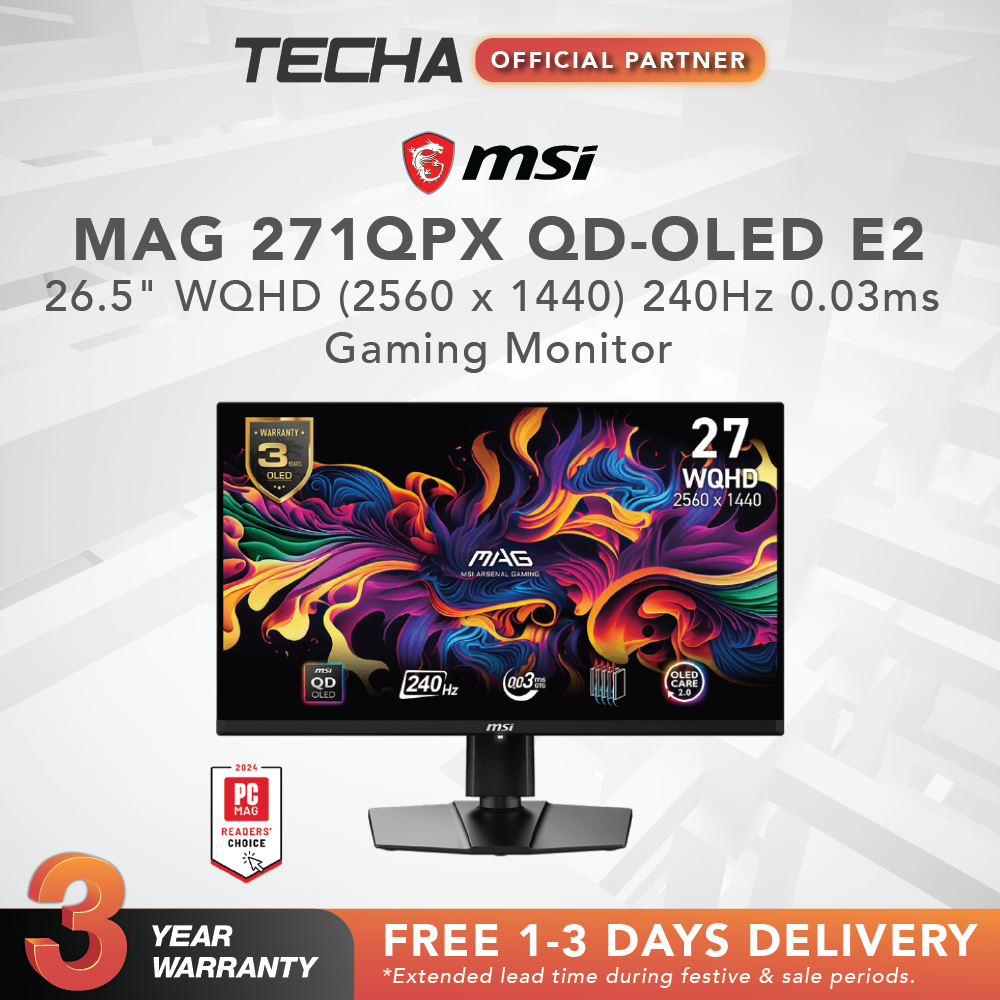 MSI MAG 271QPX QD-OLED E2 | 26.5" Gaming Monitor | Shopee Singapore