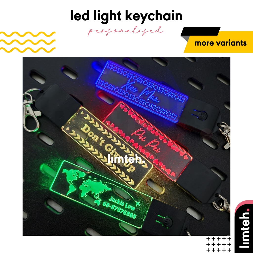 Personalised LED Keychain | Bag tag | Custom Keychain | Keychain Light ...