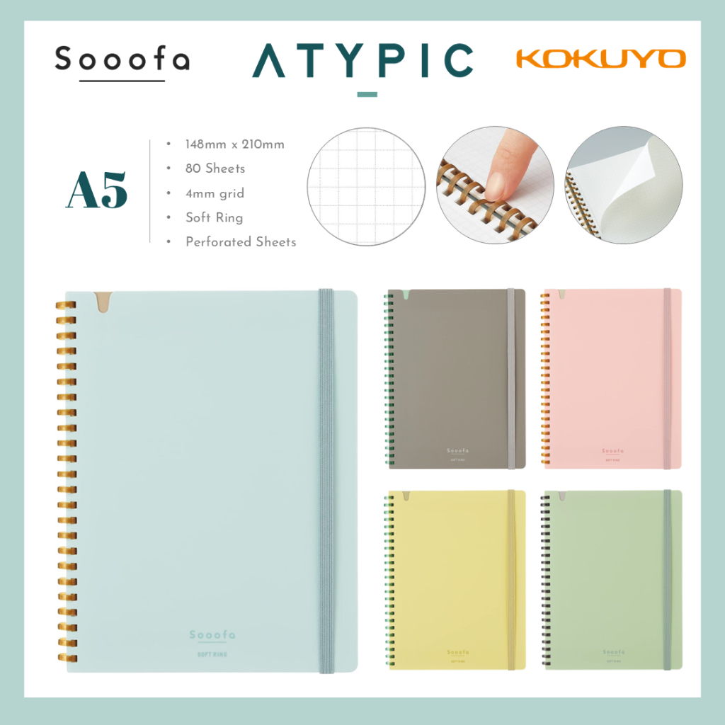 Kokuyo Sooofa Soft Ring Notebook A5 (148mm x 210mm) | Shopee Singapore