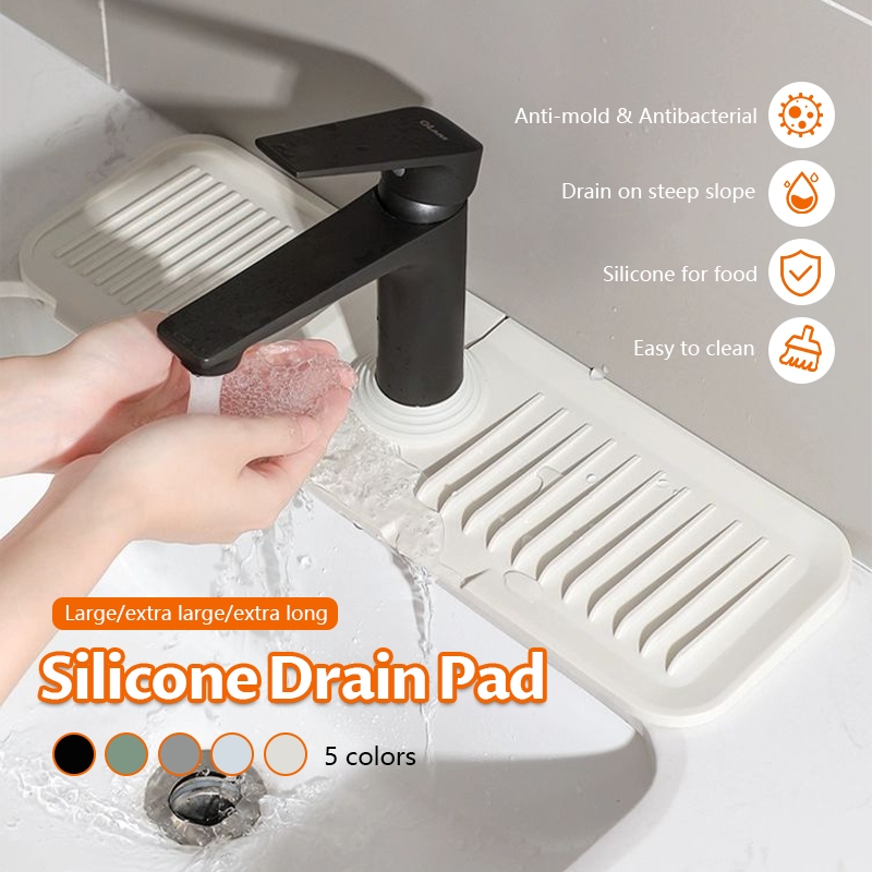 Sink Silicone Faucet Mat Countertop Protector Kitchen Bathroom Sink ...