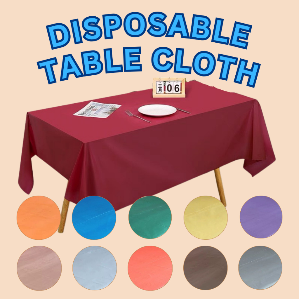 [SG SELLER] Disposable Party Table Cloth (Plastic/Waterproof/BBQ ...