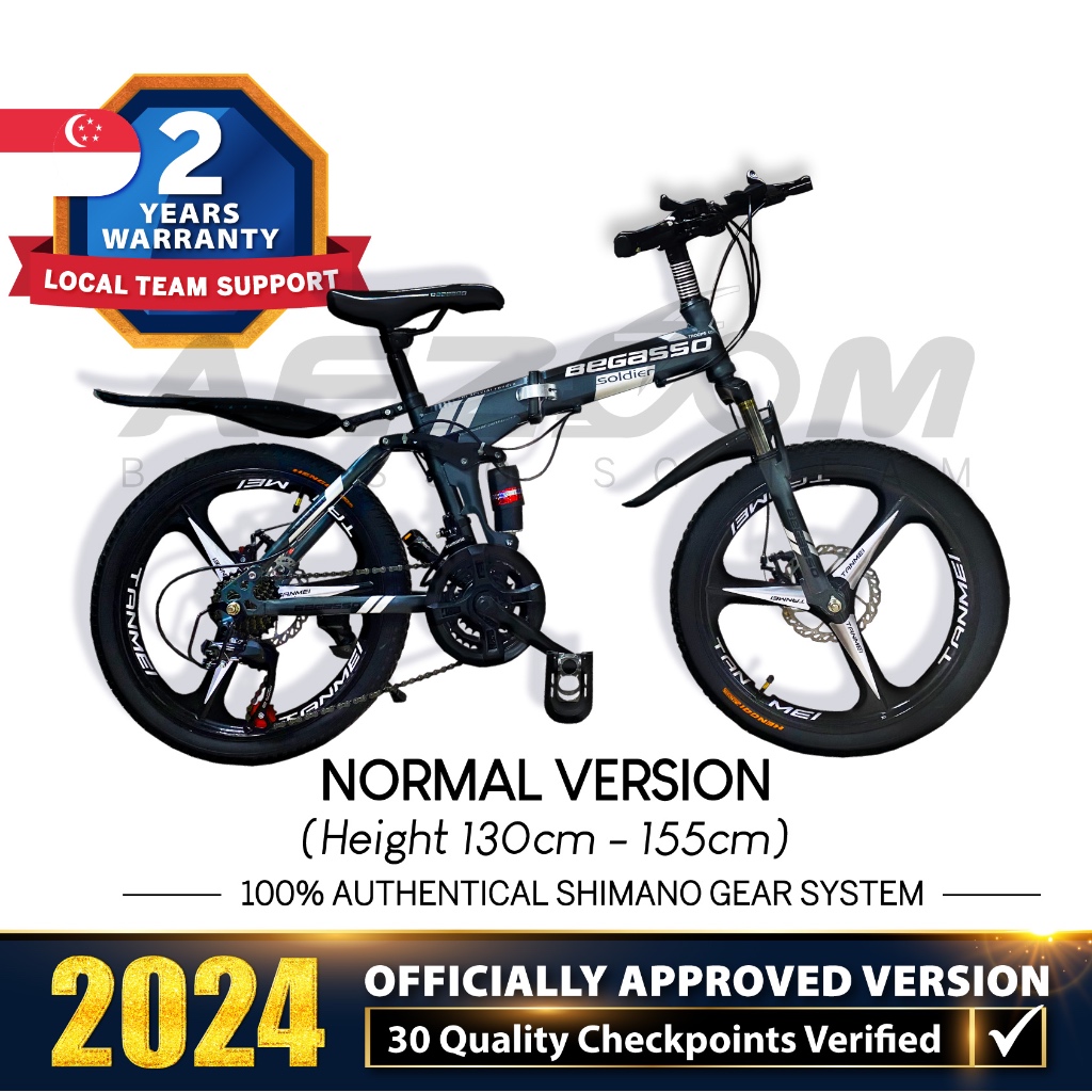 OFFICAL STORE Begasso 20inch Foldable Mountain Bike With Suspension Mobility Convenience Folding Bike