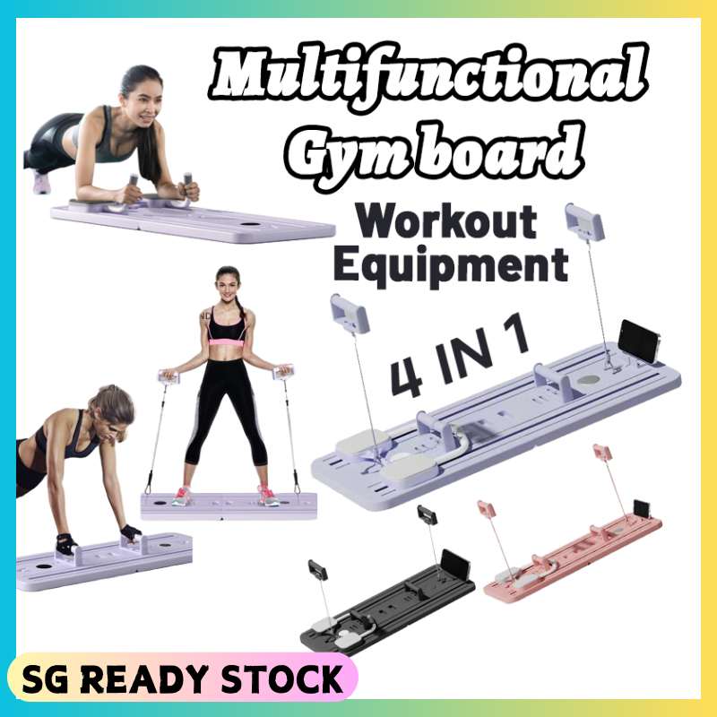 SG STOCK Fitness Board Abs Workout Equipment Pilates Board Automatic Rebound Push Up Resistance Band Trainer Shopee Singapore