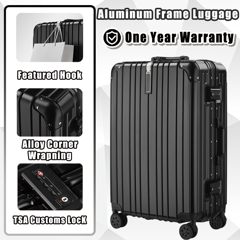 Next Day Delivery 20 24 29 Inch Aluminium Frame Zipperless Luggage Bag Tsa Lock Cabin Luggage Suitcase Shopee Singapore