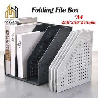 【SG】Desktop Folding File Box Book Stand File Shelf Box Collapsible File ...