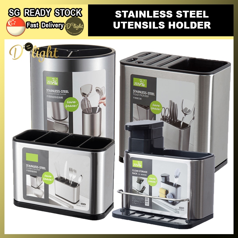 Stainless Steel Kitchen Utensil Cutlery Holder Knife Holder Spoon Fork ...