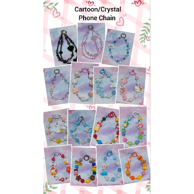 Crystal/Cartoon Phone Chain/Sanrio Family/Hello Kitty/Cinnamon Roll