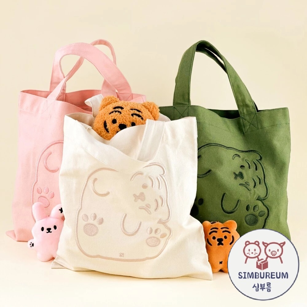 [MUZIKTIGER] Korea Fat Tiger Character Embroidered Mini Eco Bags _ 3 ...