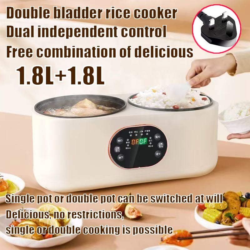 1.8L+1.8L MultiFunction Mini Ceramic Non Stick liner Rice Cooker double ...