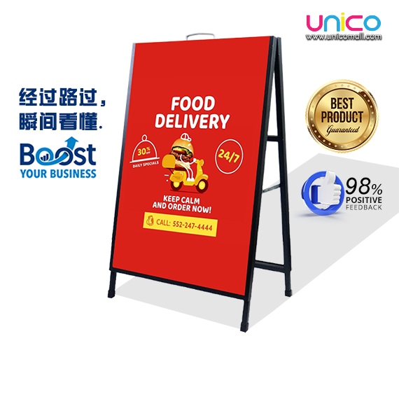 Portable Metal Outdoor Single Double Sided Poster A Frame Display Stand ...