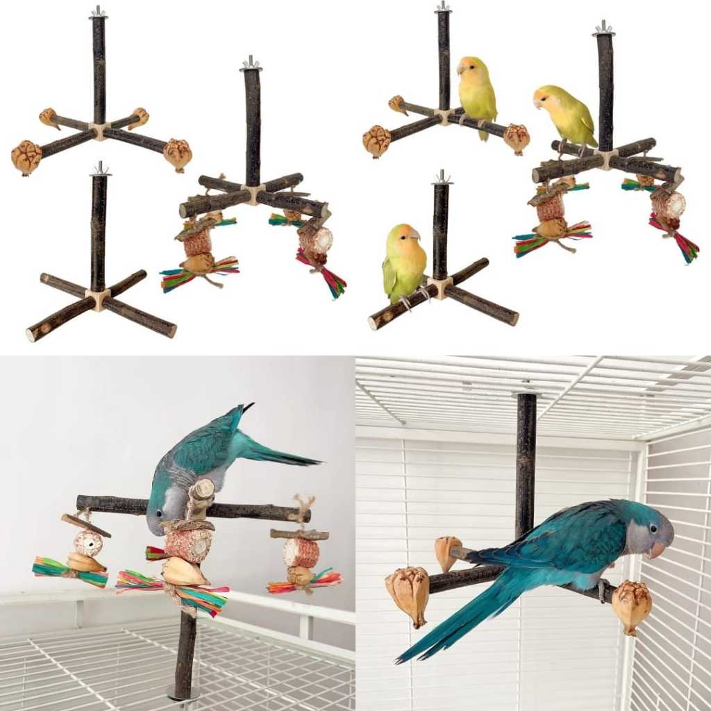 Multi-Functional Parrot Stand | Outside The Cage | Log Parrot Stand ...
