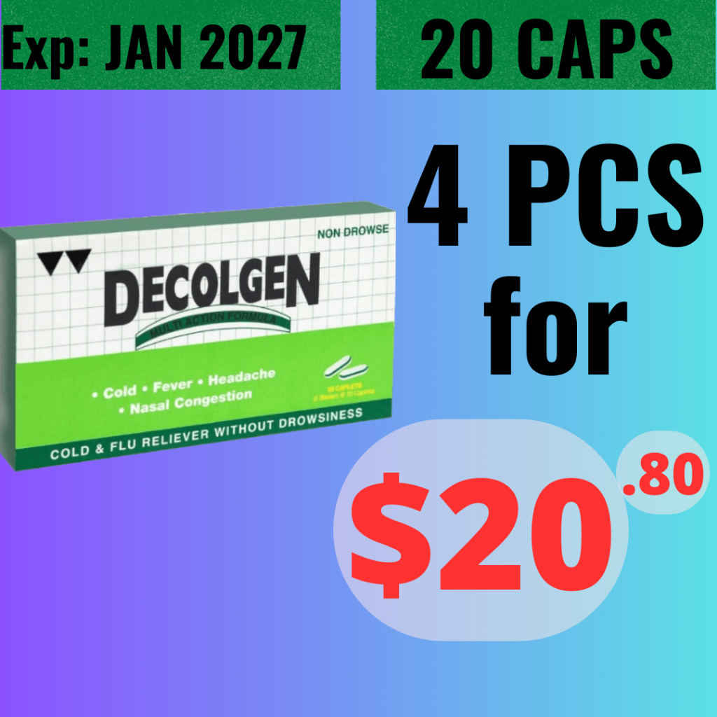Decolgen Non Drowse Caplets 20s Cold Fever Headache Nasal Congestion ...