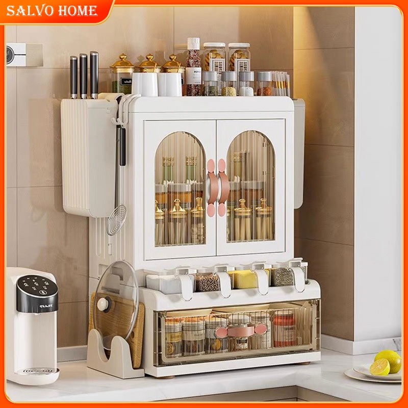 Salvo Kitchen Spice Rack Seasoning Storage Cabinet With Oilproof Cover ...