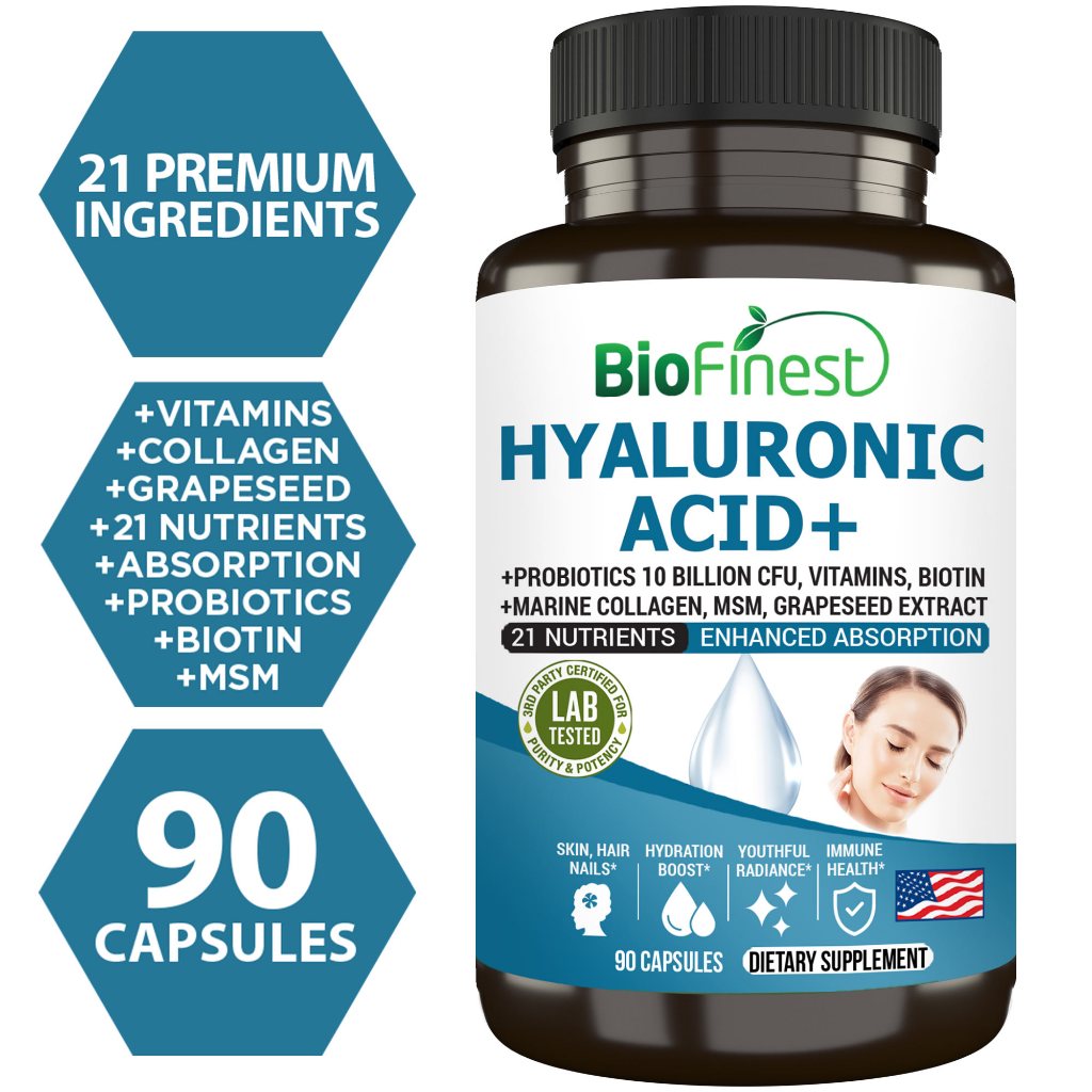 Biofinest Hyaluronic Acid+ Supplement 21-in-1 Probiotic Marine Collagen ...