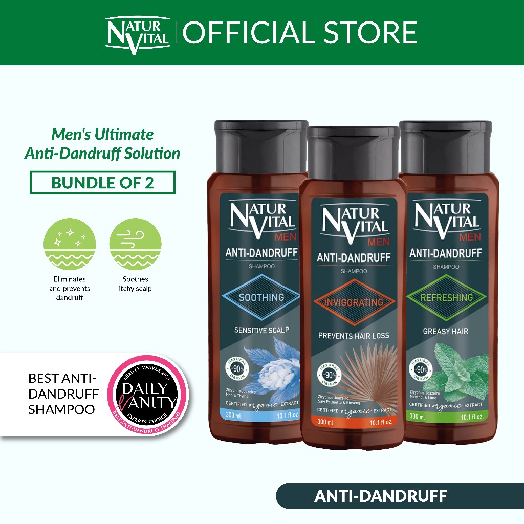 [BUNDLE OF 2] NaturVital Anti Dandruff Shampoo Normal / Greasy / Hair ...