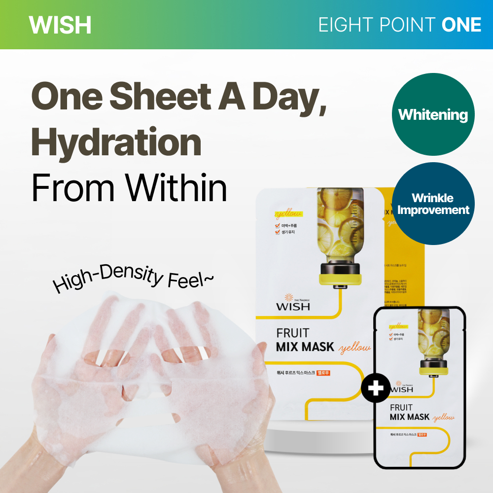 NADREE Wish Fruit Mix Mask Pack (Yellou) – 20 Sheets | Fresh Soothing ...