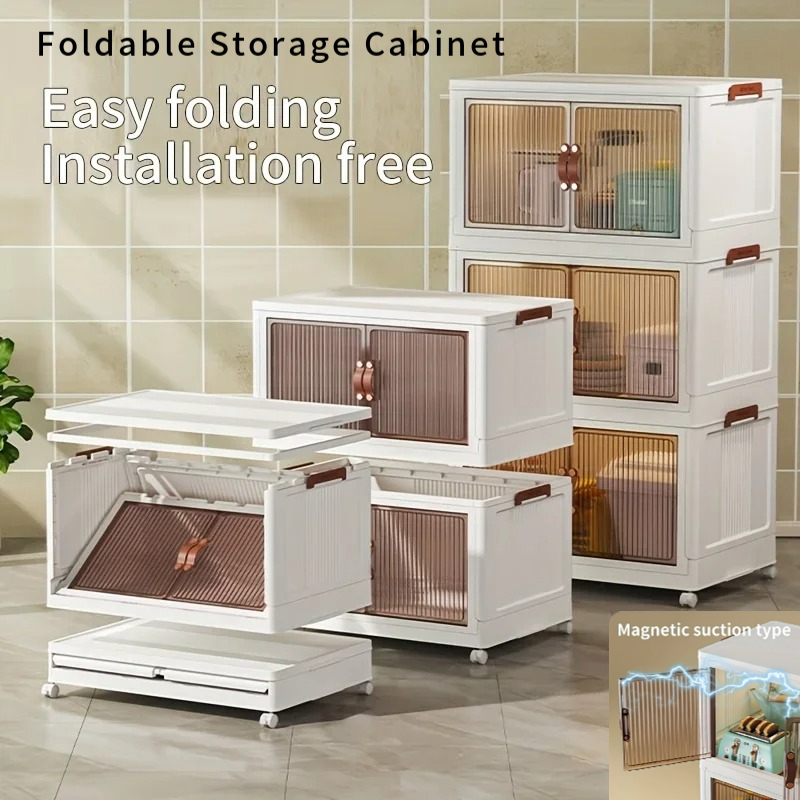 【SG Ready Stock】 Foldable Storage Cabinet Storage Box Stackable ...