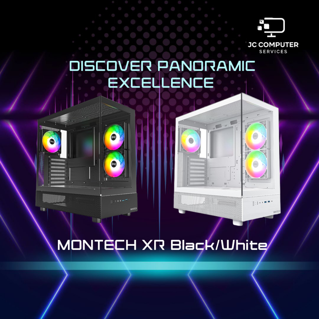 MONTECH XR Black White CPU Computer Desktop Case Chassis | Shopee Singapore