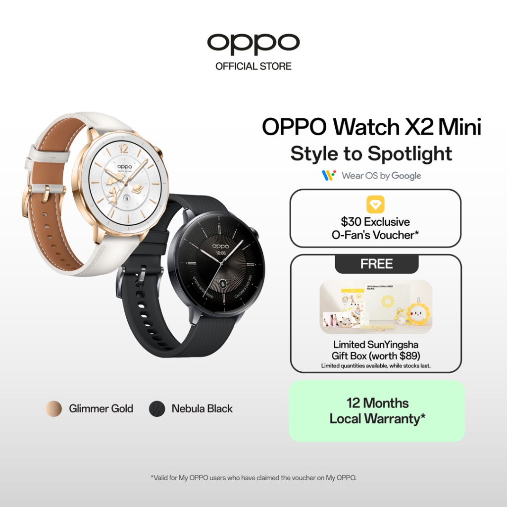 OPPO Watch X2 Mini Up to 7-Day Battery Life IP68 Water Dust