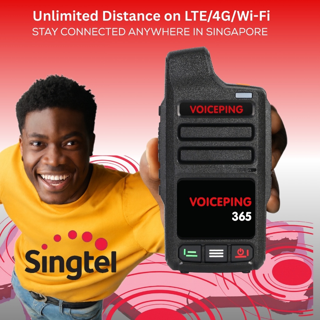VoicePing 365 Unlimited Distance Walkie Talkie | Singtel 4G/LTE/WiFi ...