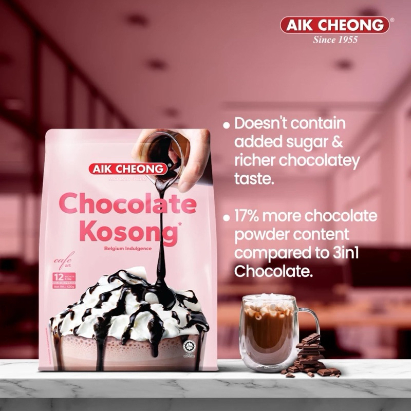 Aik Cheong Cafe Art Series Hot Chocolate (Mint/Kosong/Hazelnut