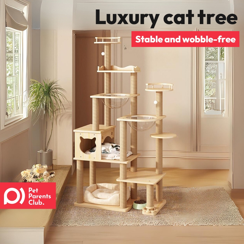 [SG Stock][PPC] Solid Wood Cat Tree Tower Climbing Frame Rack Nest ...