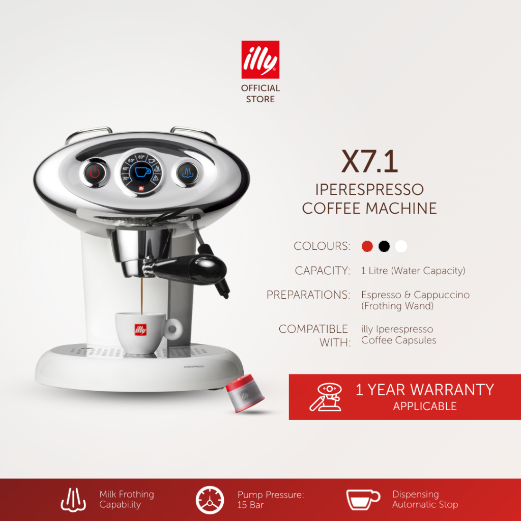 illy X7.1 iperEspresso Coffee Machine - Black | White | Red