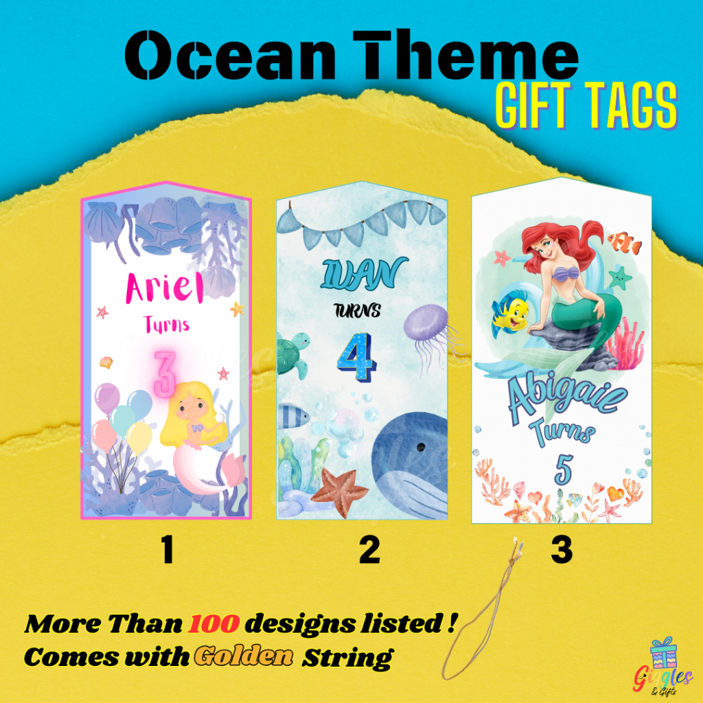 Gift Tag Gift Tags Ocean Customised Birthday Gift Tag Kids Children ...
