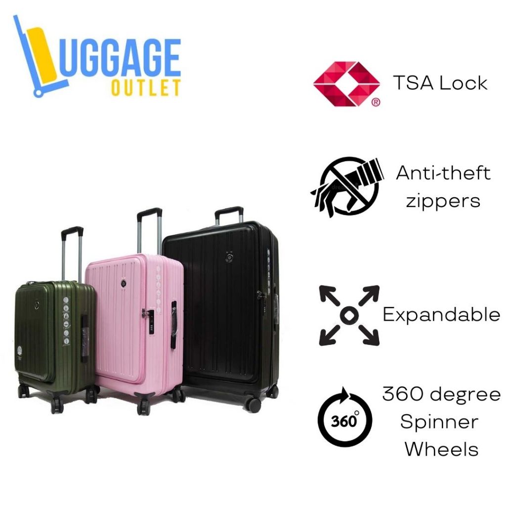 Cavernous ABS Expandable Anti-theft Luggage with Recessed TSA Lock