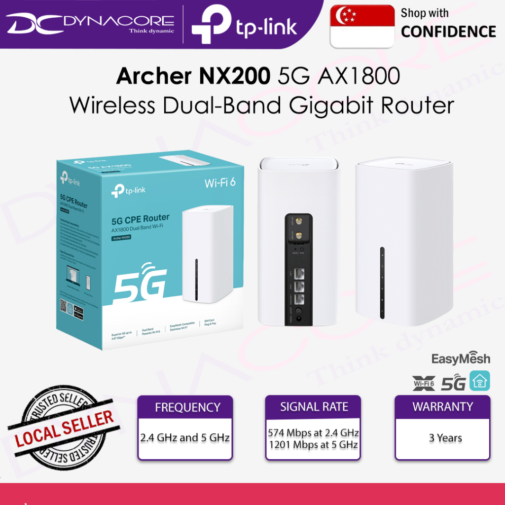 TP-LINK Archer NX200 5G AX1800 Wireless Dual-Band Gigabit Router (3Y ...